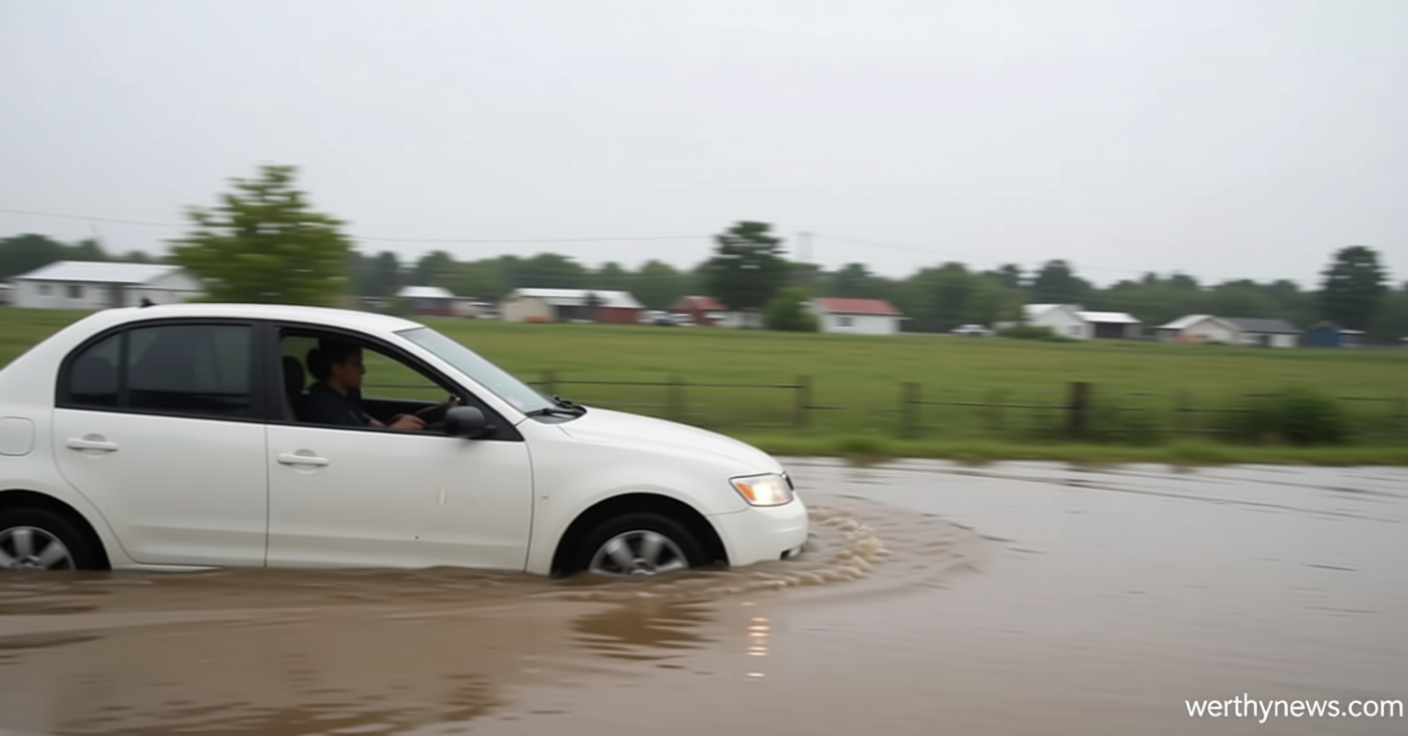 Video shows infant being rescued from car trapped in Texas floodwaters