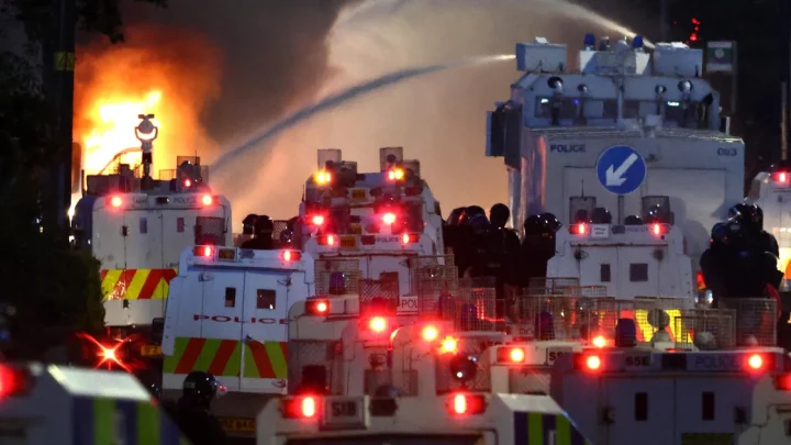 Belfast protests erupt again after stabbing as police deploy water cannons