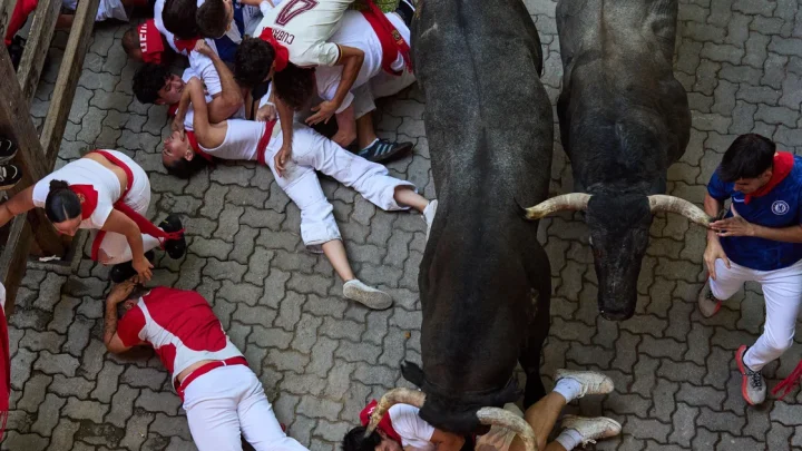 Bull gores runner in the face at Spain’s San Fermin bull run festival, 12 others hurt