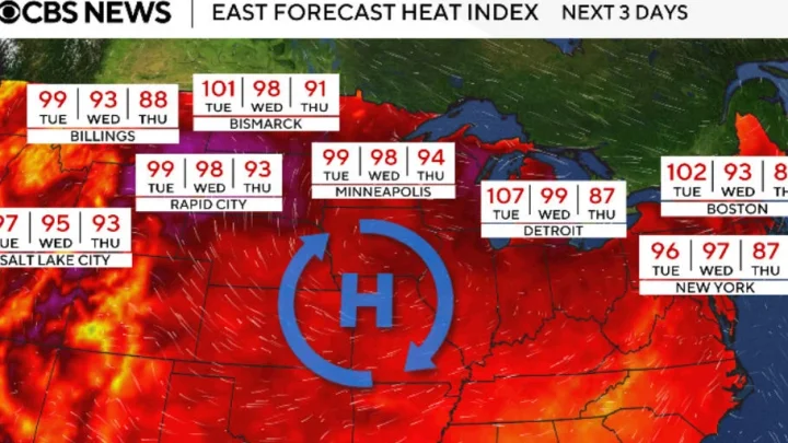Maps show millions of Americans under heat alerts from extreme temperatures in Plains, Northeast